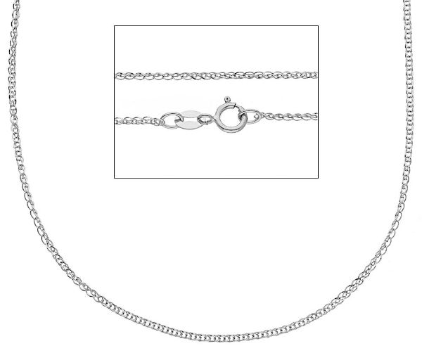 Imagen de Collar malla Espiga oro blanco 18k40 cm