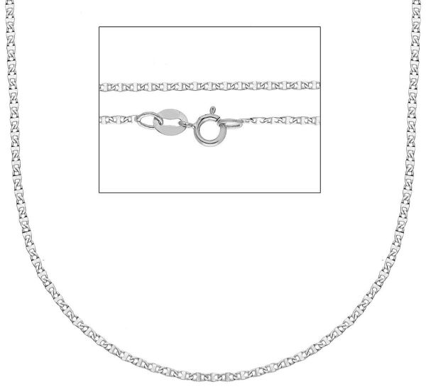 Immagine di Catenina Traversino oro bianco 18k uomo 45 cm
