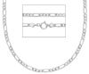 Immagine di Catena maglia Figaro oro bianco 18k uomo 45 cm