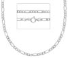 Imagen de Cadena Figaro oro blanco 18k para hombre 50 cm