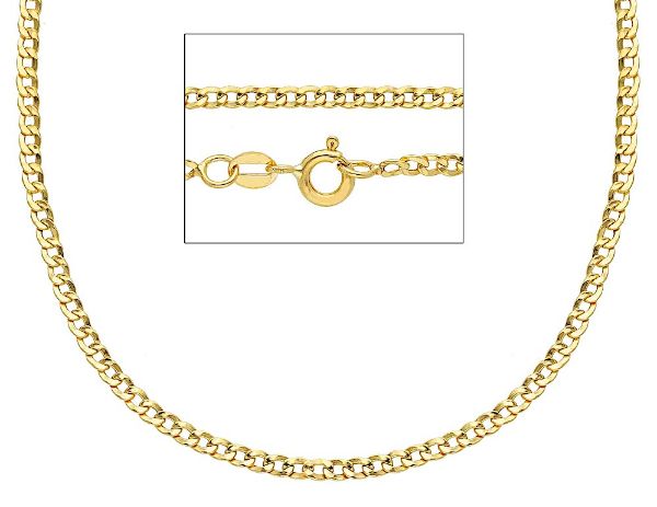 Imagen de Cadena Barbada de oro amarillo 18k para hombre 60 cm