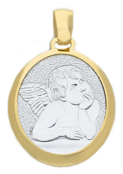 Imagen de Medalla Ángel de Rafael gr 2,5 oro bicolor 18k