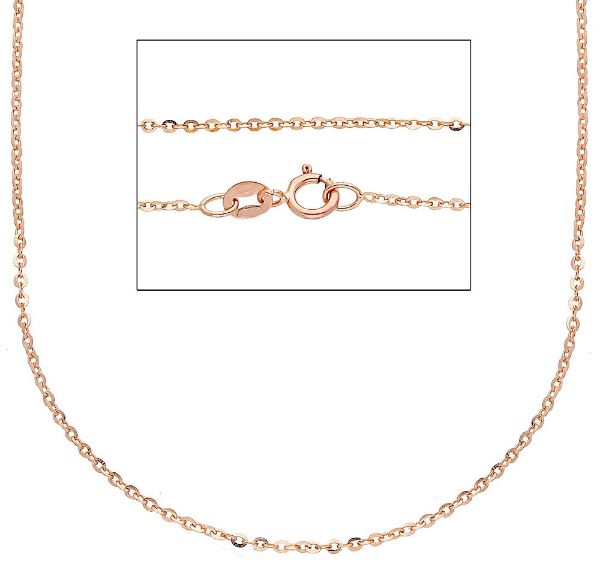 Immagine di Catena Rolò specchio oro rosa 18k donna 50 cm