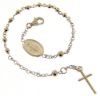 Immagine di Bracciale Rosario uomo con Croce gr 4,5 oro bianco 18k