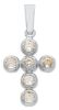 Imagen de Cruz gr 0,7 oro blanco 18k y 6 zircones para mujer