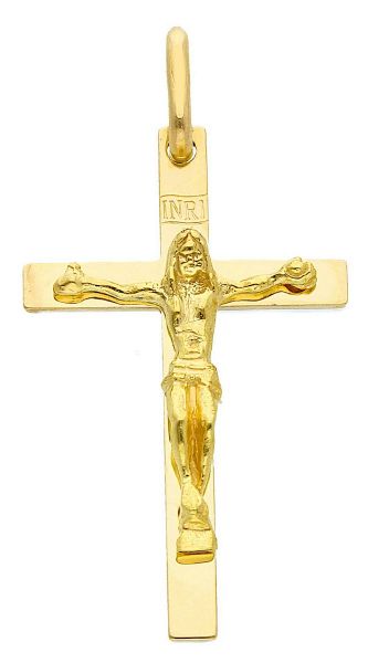 Imagen de Crucifijo Collar gr 2,2 oro amarillo macizo 18k para hombre