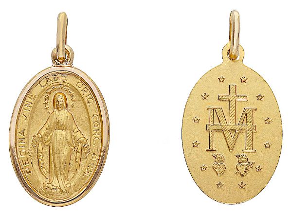 Picture of Original Miraculous Medal gr 3,1 yellow gold 18k Made in Italy