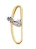 Immagine di Croce donna ad anello gr 1,15 oro giallo / bianco 18k e zirconi