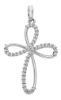 Immagine di Croce a fiore donna gr 1,95 oro bianco 18k e zirconi