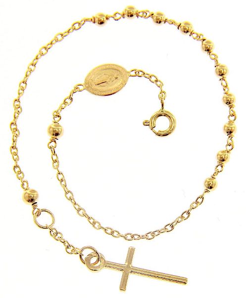 Imagen de Pulsera Rosario gr 3,2 oro amarillo 18k para mujer