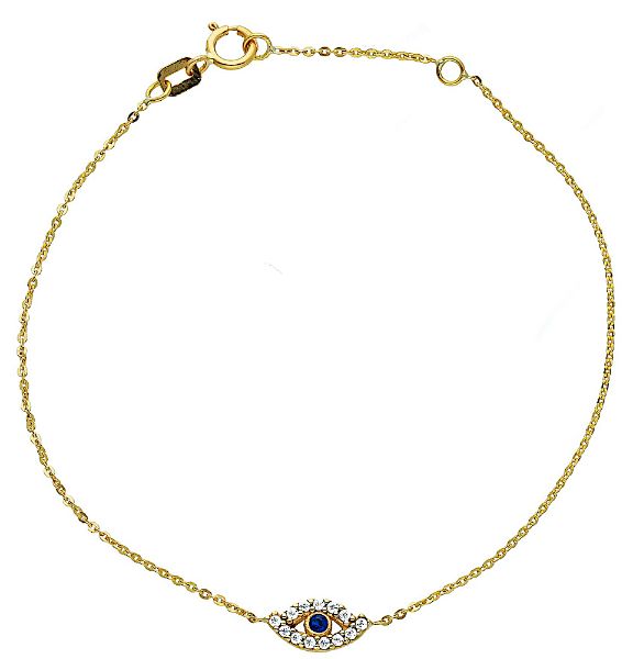 Immagine di Bracciale Occhio di Allah gr 1,00 oro giallo 18k e zirconi