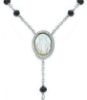 Picture of Silver 925 Rosary style Necklace with black stones