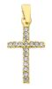 Imagen de Cruz joyería gr 1,1 oro amarillo 18k y zircones para mujer