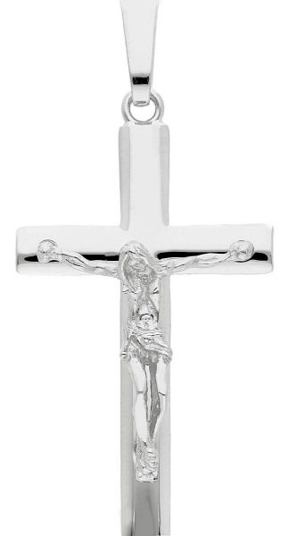 Imagen de Crucifijo Collar gr 5,8 oro blanco macizo 18k para hombre