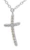 Picture of White gold 18k Ladies Cross Necklace with diamonds gr 2,6