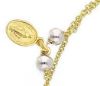 Picture of Diamond Rosary Bracelet gr 3,7 bicolor gold 18k, 3 medals 2 crosses