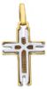 Imagen de Cruz moderna gr 3,5 oro blanco / amarillo macizo 18k