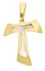 Immagine di Croce Tau doppia gr 1 oro giallo / bianco 18k
