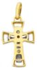 Imagen de Cruz doble gr 2,8 oro blanco / amarillo macizo 18k