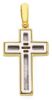 Picture of Cross with inserts gr 8,7 solid yellow / white gold 18k