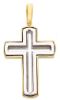 Immagine di Croce tripla stondata gr 18,5 oro giallo / bianco 18k