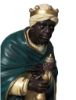 Imagen de Rey Mago Negro Pesebre artesanal grande Landi 160 cm fibra de vidrio tamaño real para exterior