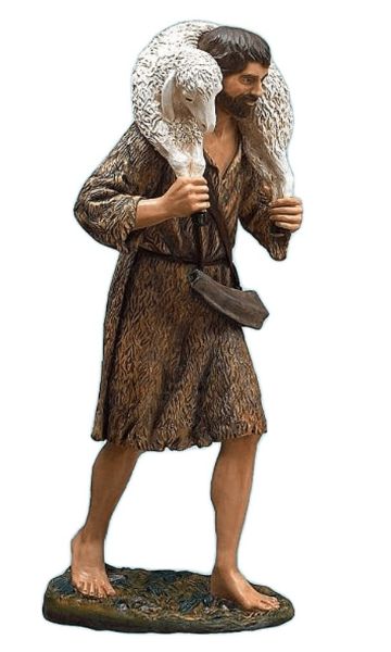 Picture of Good Shepherd Landi Nativity 160 cm (63 inch) life size outdoor fiberglass crystal eyes