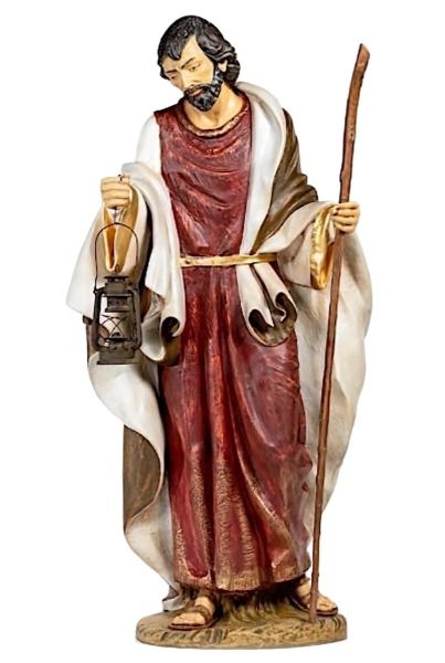 Imagen de San José Pesebre artesanal Fontanini 180 cm resina tamaño real para exterior