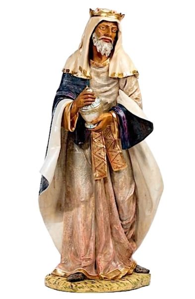 Imagen de Rey Mago Mulato de pie Pesebre artesanal Fontanini 180 cm resina tamaño real para exterior