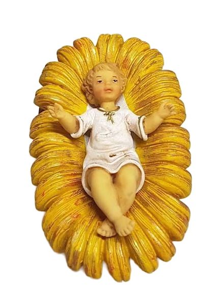 Imagen de Niño Jesús en Cuna Belén Pellegrini 30 cm resina para exterior