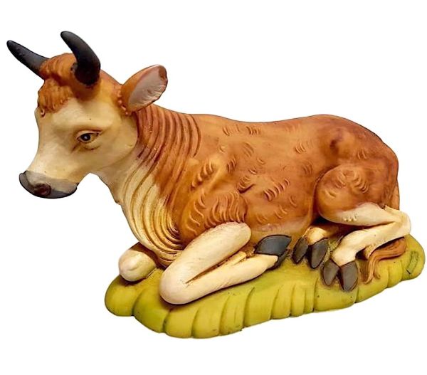 Immagine di Bue Presepe Pellegrini 30 cm resina da esterno