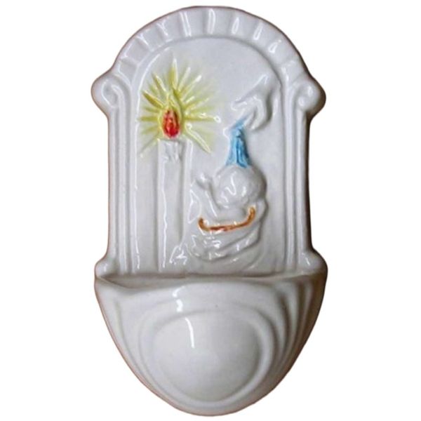 Immagine di Battesimo Acquasantiera 12x7 cm ceramica Deruta