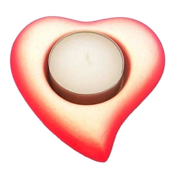 Imagen de Set 4 Portavelas votivos rojos 8 cm Corazón cerámica Deruta