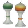 Immagine di Lampada da altare alta olio e cera liquida 23 cm ceramica Deruta colori liturgici