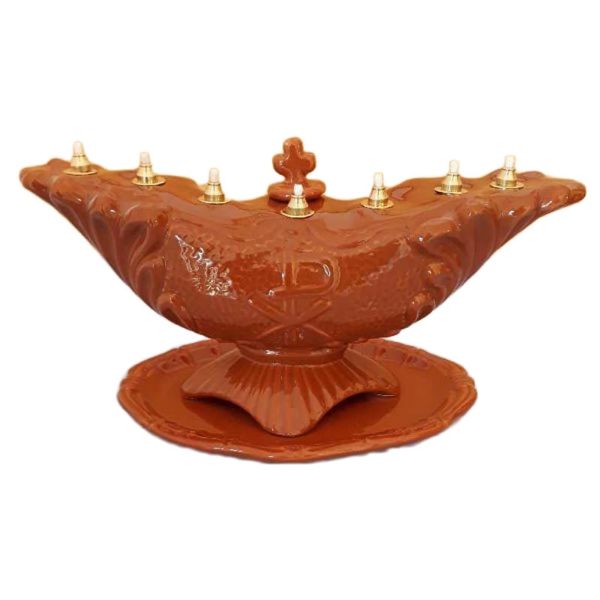 Picture of 7-Flames oil & liquid wax votive Lantern 30 cm (11,8 inch) Pax Deruta ceramic