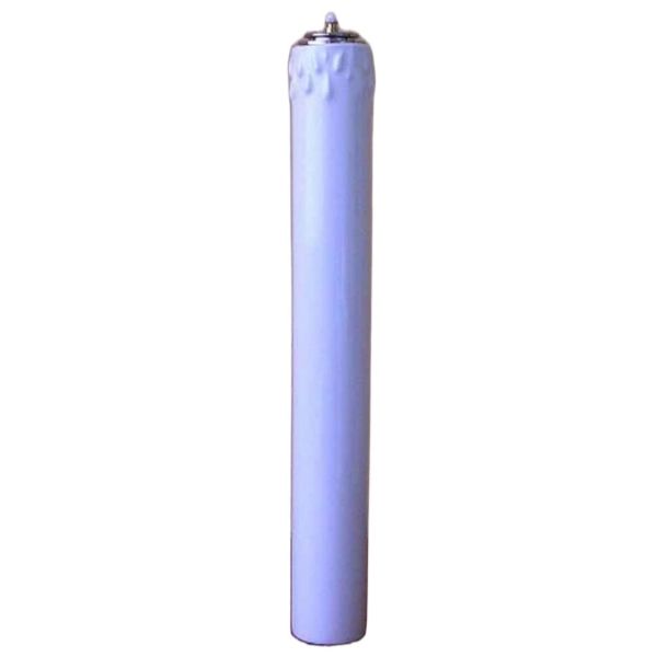 Immagine di Set 4 Candele bianche da Altare olio e cera liquida 3,2x25 cm ceramica Deruta