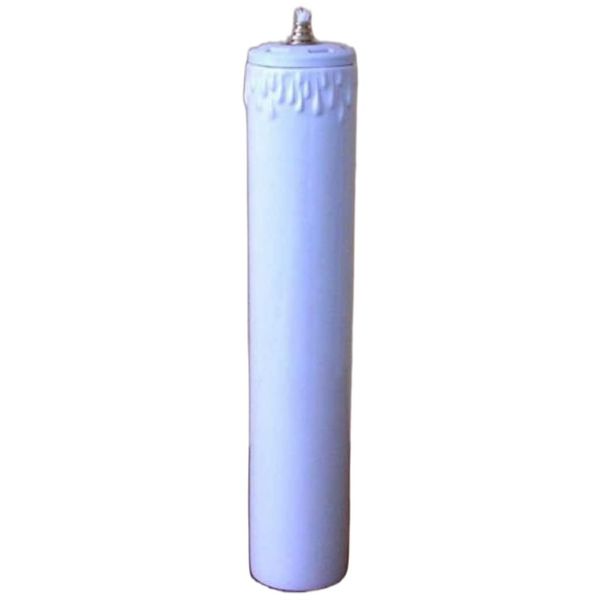 Immagine di Set 4 Candele bianche da Altare olio e cera liquida 5x25 cm ceramica Deruta
