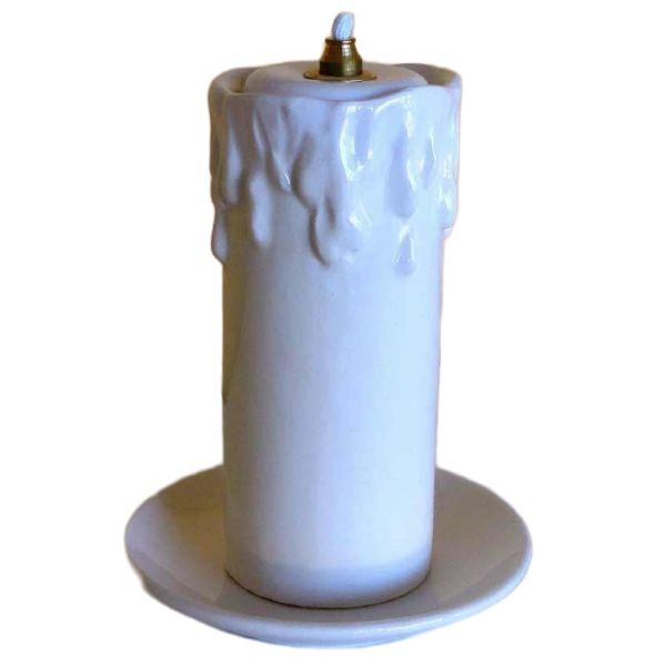Immagine di Set 4 Candele votive da altare olio e cera liquida 11x15 cm ceramica Deruta