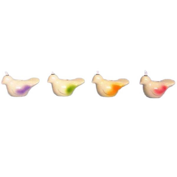 Immagine di Set 4 Lampade da altare olio e cera liquida Colomba 9 cm ceramica Deruta colori liturgici