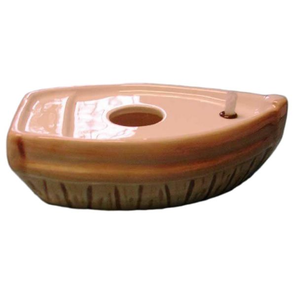 Picture of Set of 4 oil & liquid wax votive Lanterns 11 cm (4,3 inch) Little Boat Deruta ceramic
