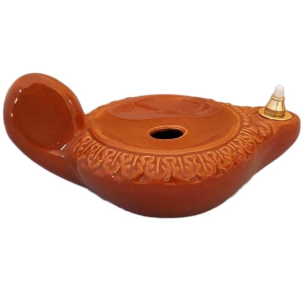 Imagen de Set 4 Lámparas aceite y cera líquida 15 cm Decorada cerámica Deruta
