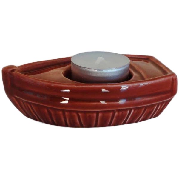 Immagine di Set 4 Portalumi Barchetta 11 cm ceramica Deruta
