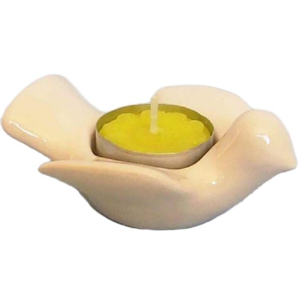 Immagine di Set 4 Portalumi Colomba 10 cm ceramica Deruta
