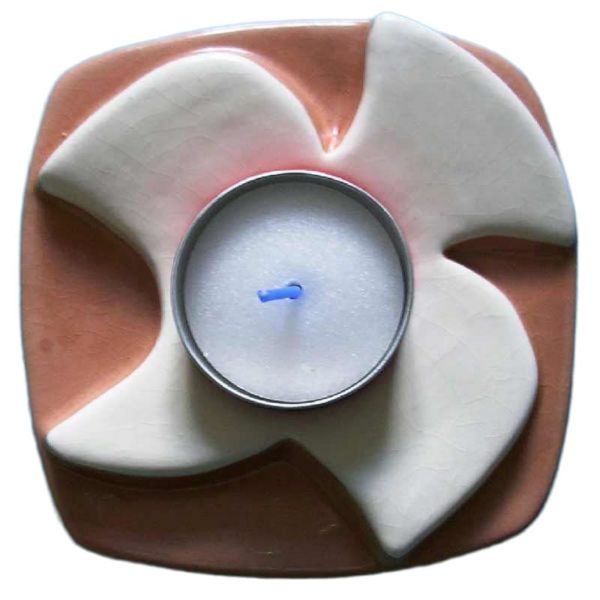Picture of Set of 4 votive candle Lamps 12x12 cm (4,7x4,7 inch) Dove of Peace Deruta ceramic