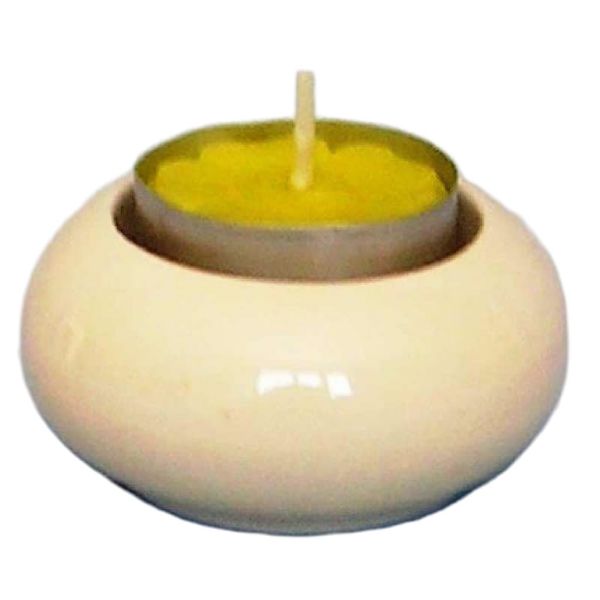 Immagine di Set 4 Portalumi tondi bianchi 7 cm ceramica Deruta