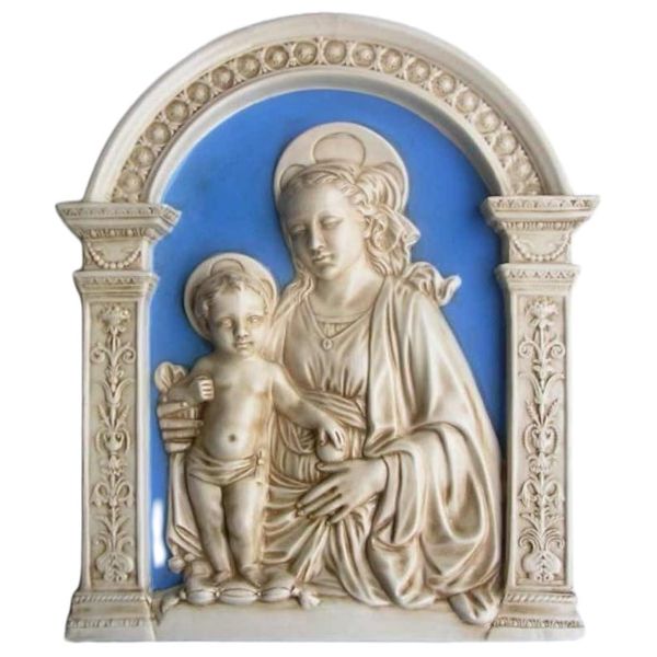 Picture of Madonna and Child 70x60 cm (27,6x23,6 inch) Della Robbia ceramic wall panel