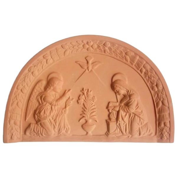 Imagen de Anunciación Luneta de pared 34x21 cm terracota Robbiana