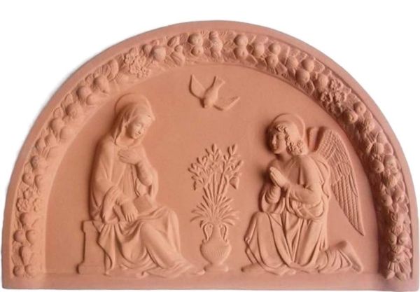 Picture of Annunciation 60x38 cm (23,6x15 inch) Della Robbia terracotta wall lunette 