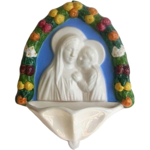 Imagen de Virgen con el Niño Benditera 20 cm cerámica Luca della Robbia