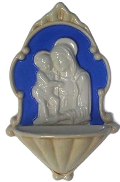 Imagen de Virgen con el Niño Benditera 20 cm cerámica Luca della Robbia